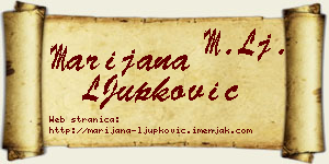 Marijana LJupković vizit kartica